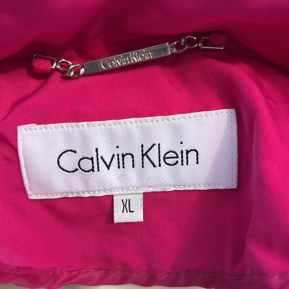 CALVIN KLEIN Hot Pink Quilted Faux Fur Lined Coat - Women’s XL - Picture 8 of 11